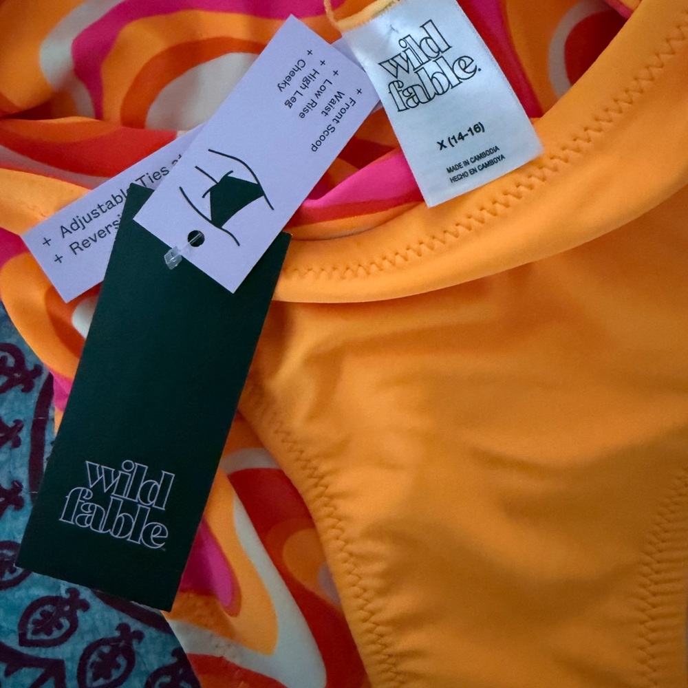 Wild Fable Orange and Pink Reversible Bikini - Picture 6 of 6